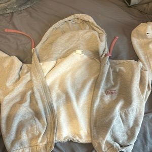 A vans cropped hoodie pink Gray size xl